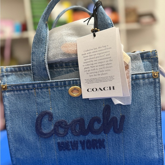 Coach Denim Blue Tote Bag - Picture 1 of 9